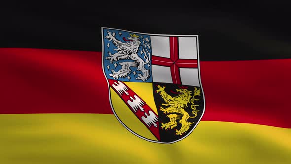 German State Flag Saarland 4K