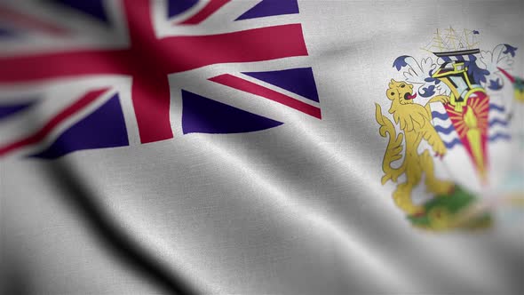 British Antarctic Territory Flag Textured Waving Close Up Background HD