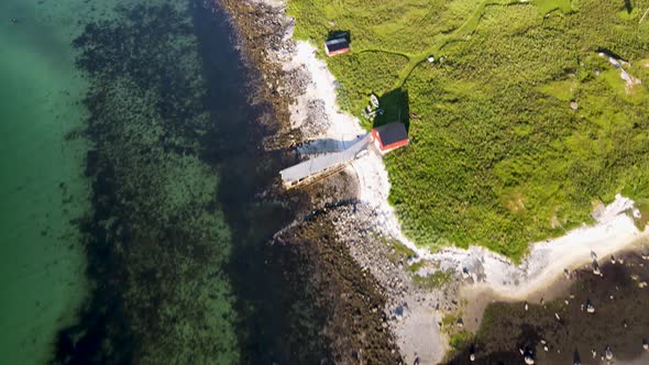 Drone shot taken on Vannoya Island taken on Norway Island