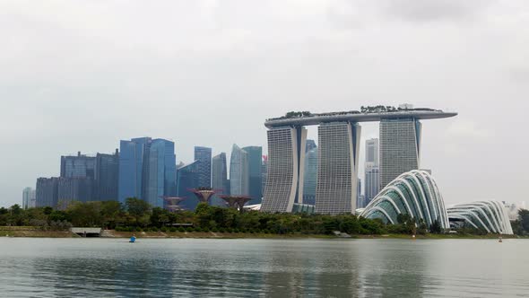 The Financial District Central Area of Singapore Skyscrapers the River Timelapse