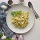 Hot Tasty Tagliatelle Pasta with Basil and Green Pesto - VideoHive Item for Sale