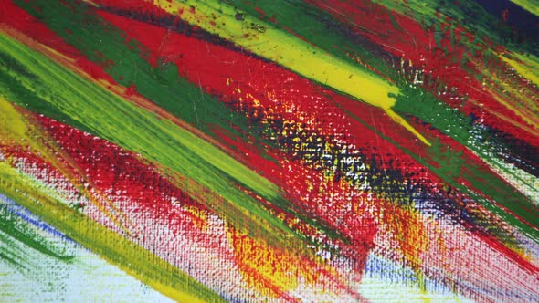 Bright Varied Art Background of Colored Lines of Brush Strokes