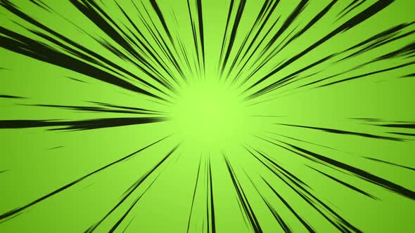 Anime Tunnel Zoom Black Lines Green Background
