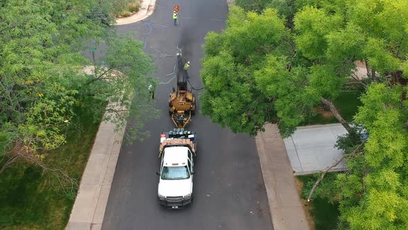 Doing road repair