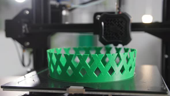 Modern Technologies Automatic 3D Printer Creates Prototype Models From Plastic Layer By Layer