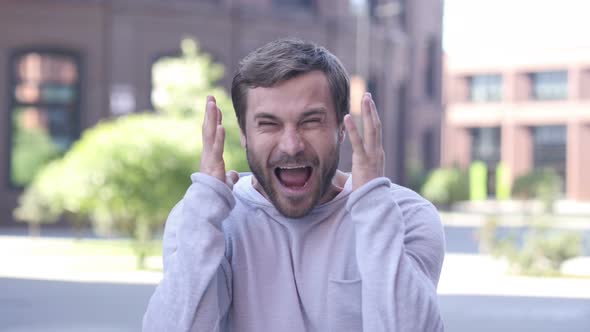 Shouting, Screaming Handsome Man in Anger