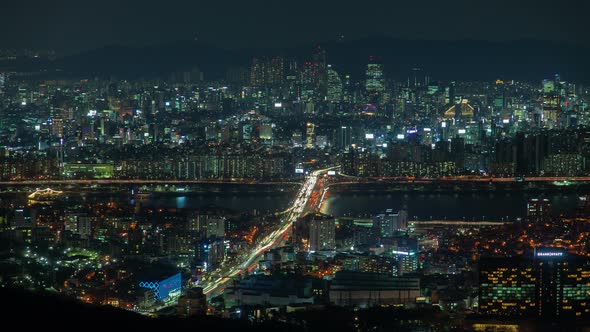 Seoul Illumination Cityscape at Night in Korea