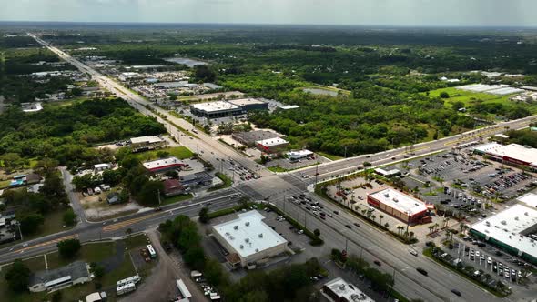 Aerial Footage Fort Pierce Fl Us1 And Midway Road Intersection