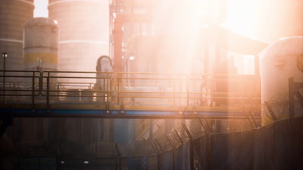 Oil and Gas Refinery at Twilight alt