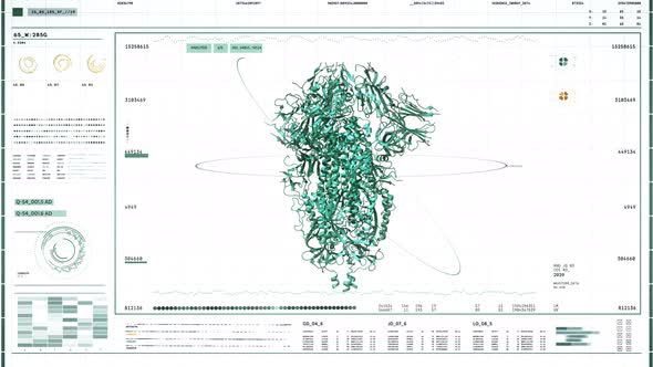 Animation Of An Epidemic Spike Virus Structure On A Scientific Interface alt
