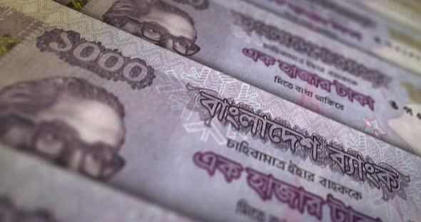 Bangladeshi Taka money banknote surface loop