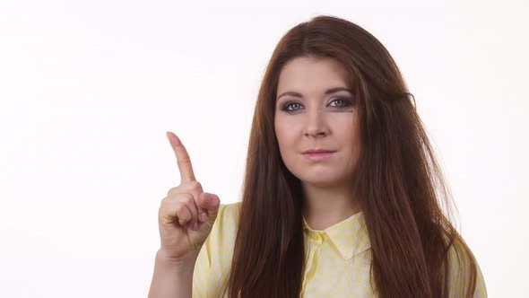 Woman Say No By Shaking Head, Disagree Sign