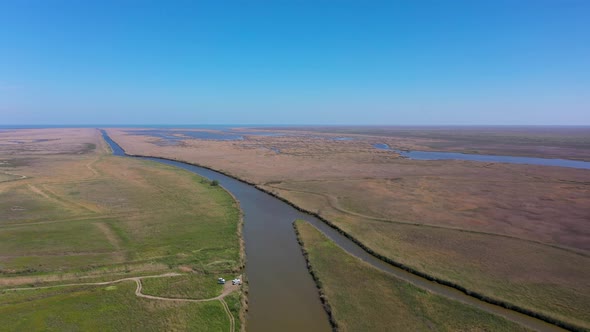 Delta of Volga River Agrokhansky Bay