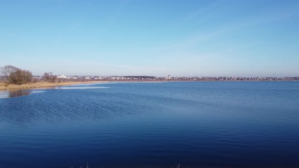 Lake Under Blue Cloudy Sky Aero