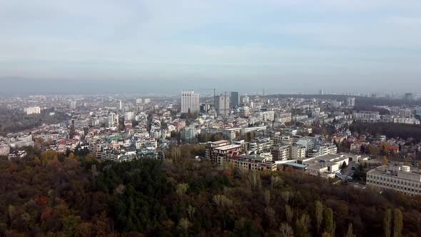 Aerial shot of Lozenets neighbourhood from the South Park. Sofia, Bulgaria.