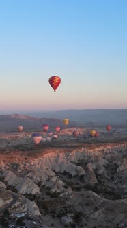 Cappadocia Turkey  Vertical Video of Balloon Launch