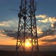 Flying Up Close To Telecommunication Tower Against Scenic Sunset - VideoHive Item for Sale