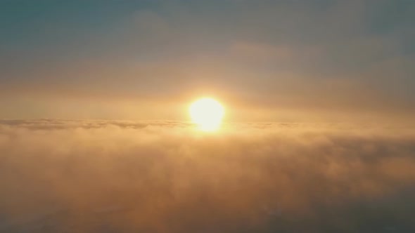 Antarctic Sunset Ocean Coast Fog Aerial Timelapse