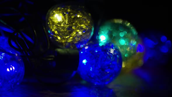 Cinematic, Rotating Shot of ornamental Christmas lights 
