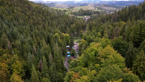 Aerial View of Carpathian Mountains