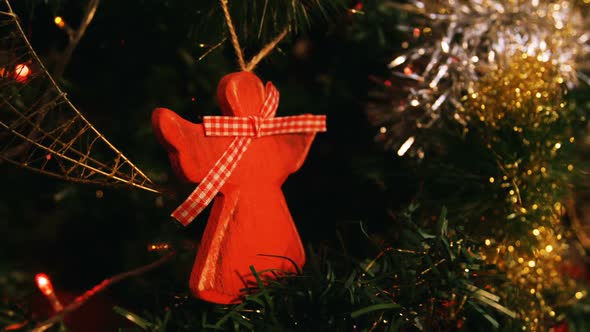 Decorations on christmas tree