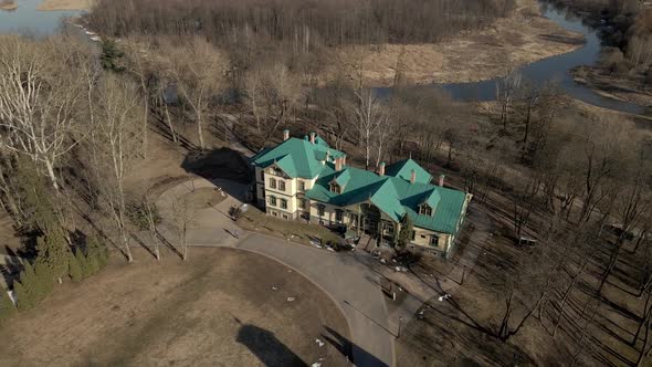 Aerial view of the old manor