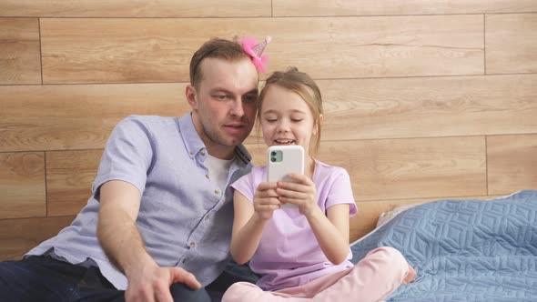 Father Enjoy Spending Time with Lovely Sweet Child Girl