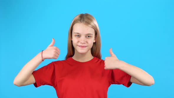 Girl Shows Hand the Sign of Super Class Like Well