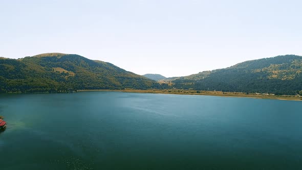 Aerial view of Abant Lake at Bolu in Turkey.