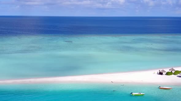 Aerial drone abstract of tropical seashore beach break by blue ocean and sand background