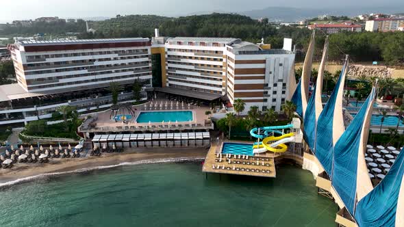 Summer Hotels on the beach aerıal vıew 4 K