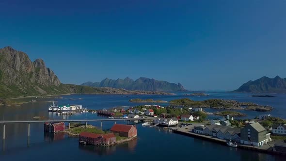 Aerial View of Hamnoy City in Norway