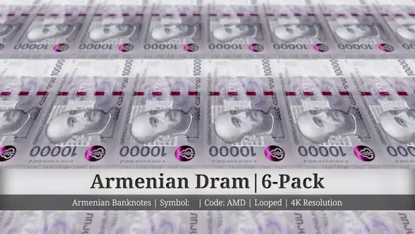 Armenian Dram | Armenia Currency - 6 Pack | 4K Resolution | Looped