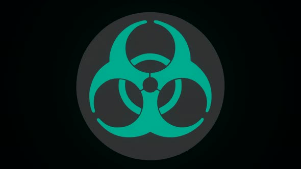 Abstract green radiation sign