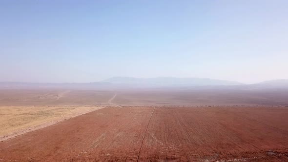 Aerial View of Autumn Farm Fields From a Drone