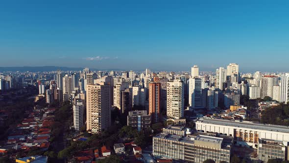 Sao Paulo Brazil. Panoramic landscape of downtown city buildings