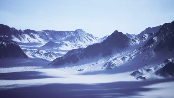 Snow Covered Beautiful Mountain Peaks