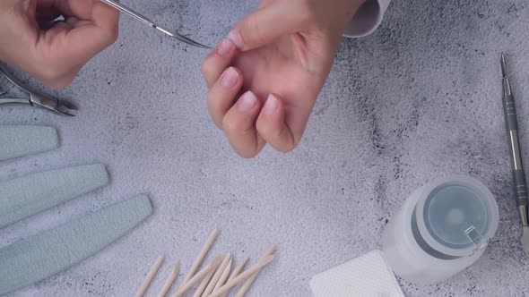 Female Hands Making Manicure