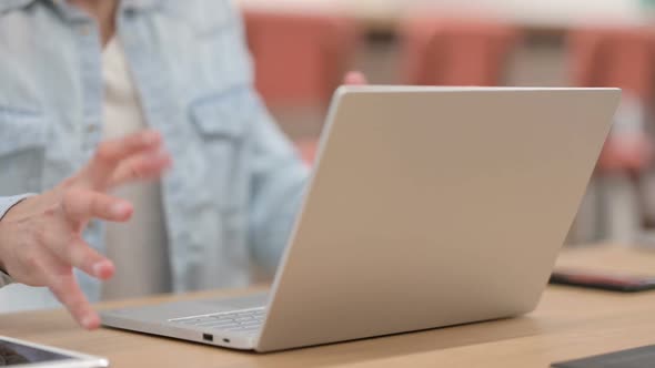 Anxious Male Hands Typing on Laptop Close Up