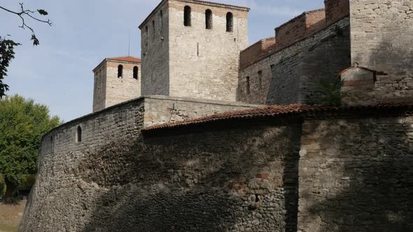 VIDIN, BULGARIA - OCTOBER 10, 2017 Tilting on Ottoman  fortress towers called Krepost Baba Vida in  