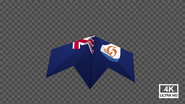 Paper Airplane Of Anguilla Flag