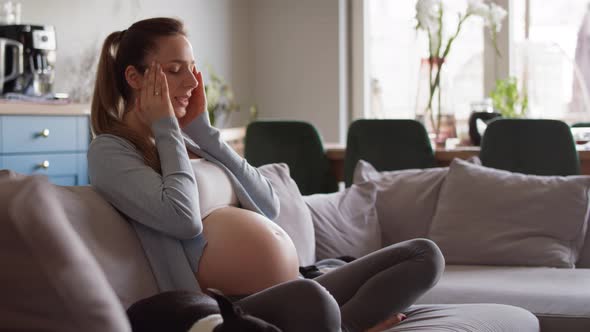 Pregnant woman with huge headache. Shot with RED helium camera in 8K