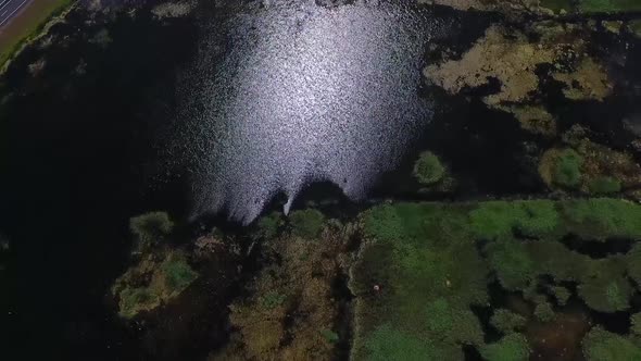 Drone Shot of Big Lake in Summer