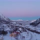 Sunset in Nusfjord's valley - Lofoten island - Drone vidéo of a gradient sky  - VideoHive Item for Sale