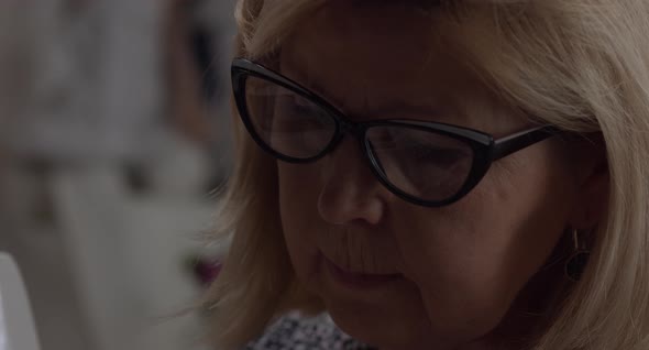 Close Up Of An Elderly Woman's Face