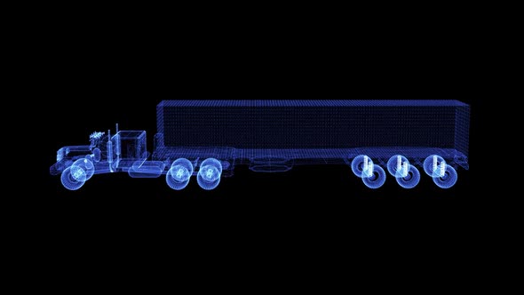 The Hologram of a Particle Modern Americam Truck