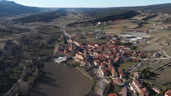 Aerial View of Santo Domingo De Silos Village Burgos Province Spain