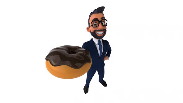 Fun 3D cartoon animation of an indian businessman alt