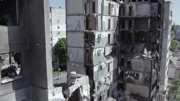 War in Ukraine  Destroyed Building in Borodyanka Bucha District