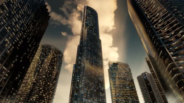 Skyscrapers or Modern Buildings in the City alt